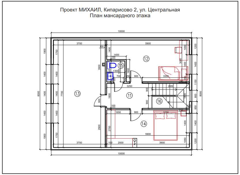 План мансарды